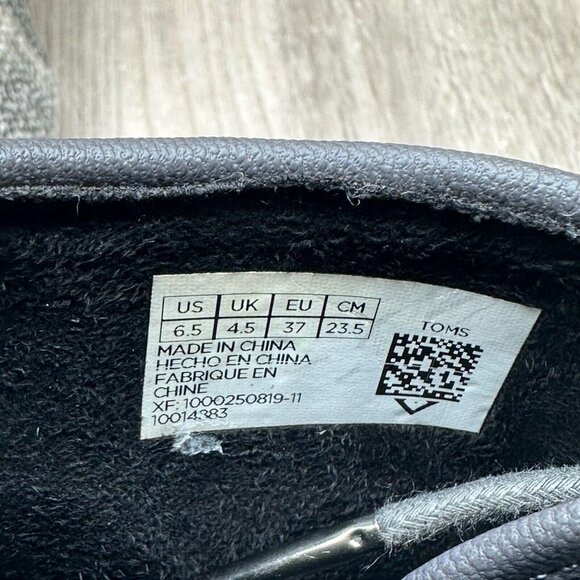 Toms Booties Womens Size 6.5 Kala Wedge Ankle Mid Heel Lace Up Snakeskin Gray - Picture 12 of 12